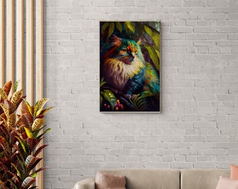 Cat poster, Funny cat poster, Funny cat print, Cute cat print, Pet poster, Cat artwork, Funny cat art