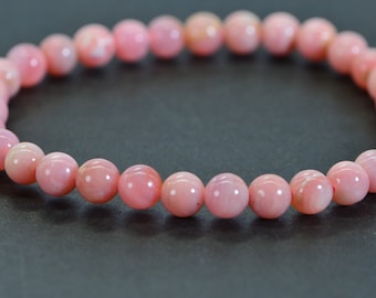Bracelet Artisanal Français En Opale Rose - Ajustable, Création Espoir, Neuf Avec étiquette