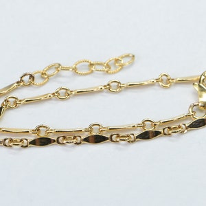 14K Yellow Gold Thin Bracelet Dainty, Thin Gold Chain for Layering Bracelet Gift For Women