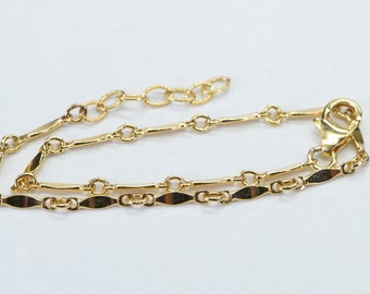14K Gelbgold Filled Dünne Kettenarmband: Zierliches Armband