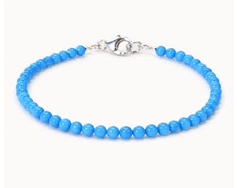Sleeping Beauty Turquoise Bracelet: 3.5mm Sterling Silver Healing Bracelet