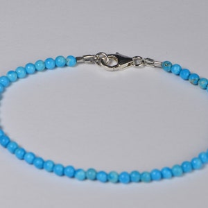 Sleeping Beauty Turquoise Bracelet: 3.5mm Sterling Silver Healing Bracelet