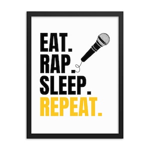 Eat Sleep Rap Repeat Wall Art, Rap Art Instant Download, Hip Hop Wall Decoration, Birthday Gift