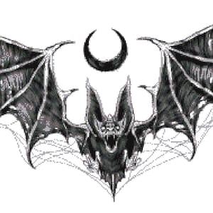 Bat cross stitch pattern