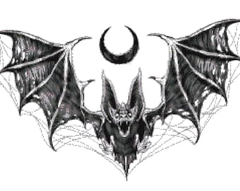 Bat cross stitch pattern