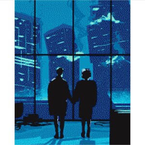 Fight Club end scene cross stitch pattern
