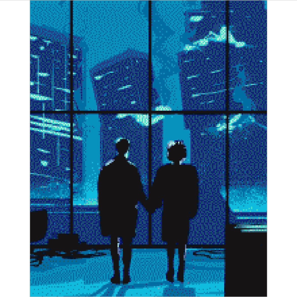 Fight Club end scene cross stitch pattern