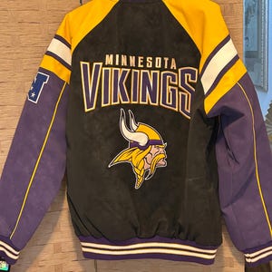 Minnesota Vikings Leather Jacket - Etsy