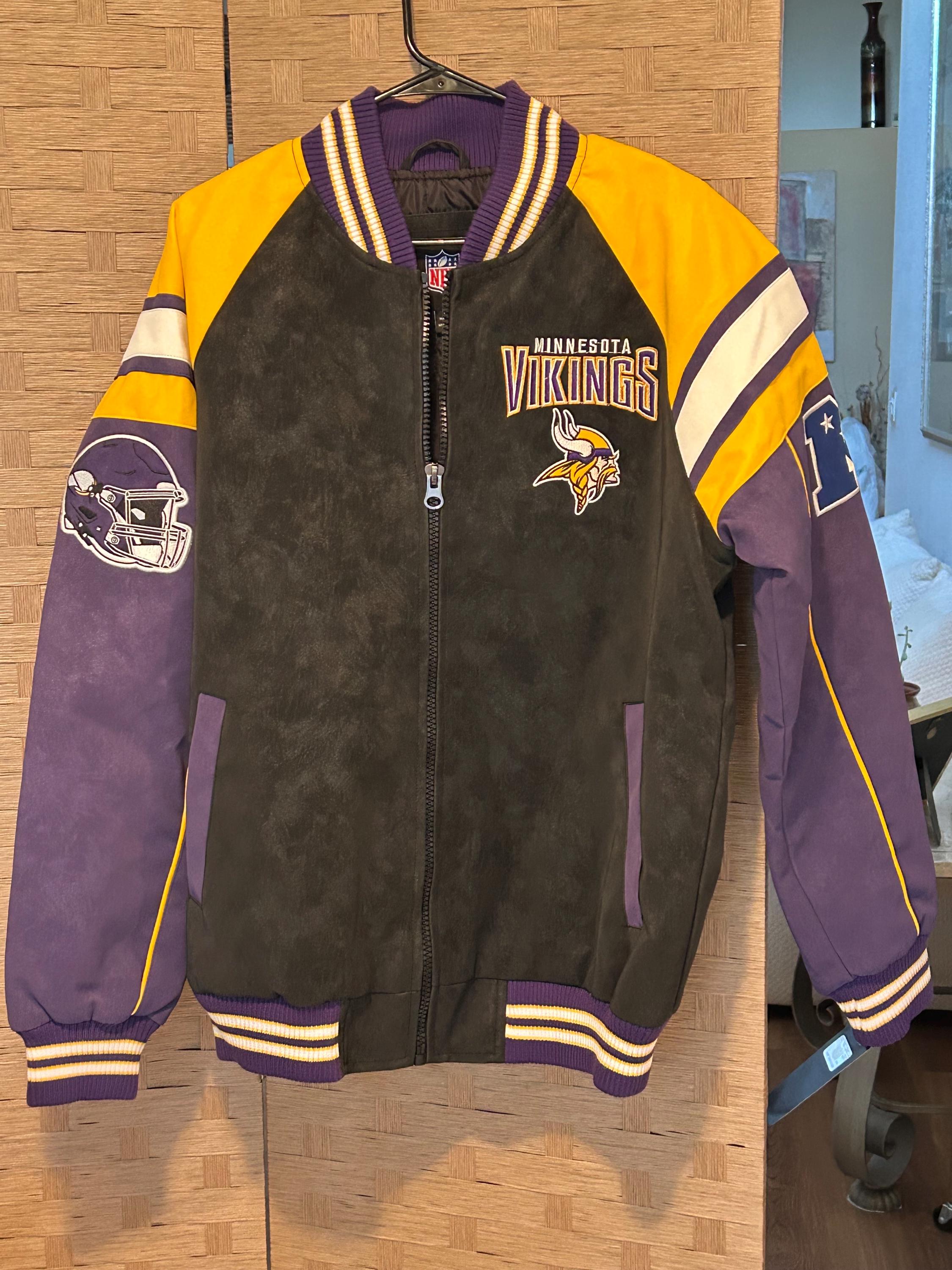 Minnesota Vikings NFL Team Apparel Suede N Faux Leather Material