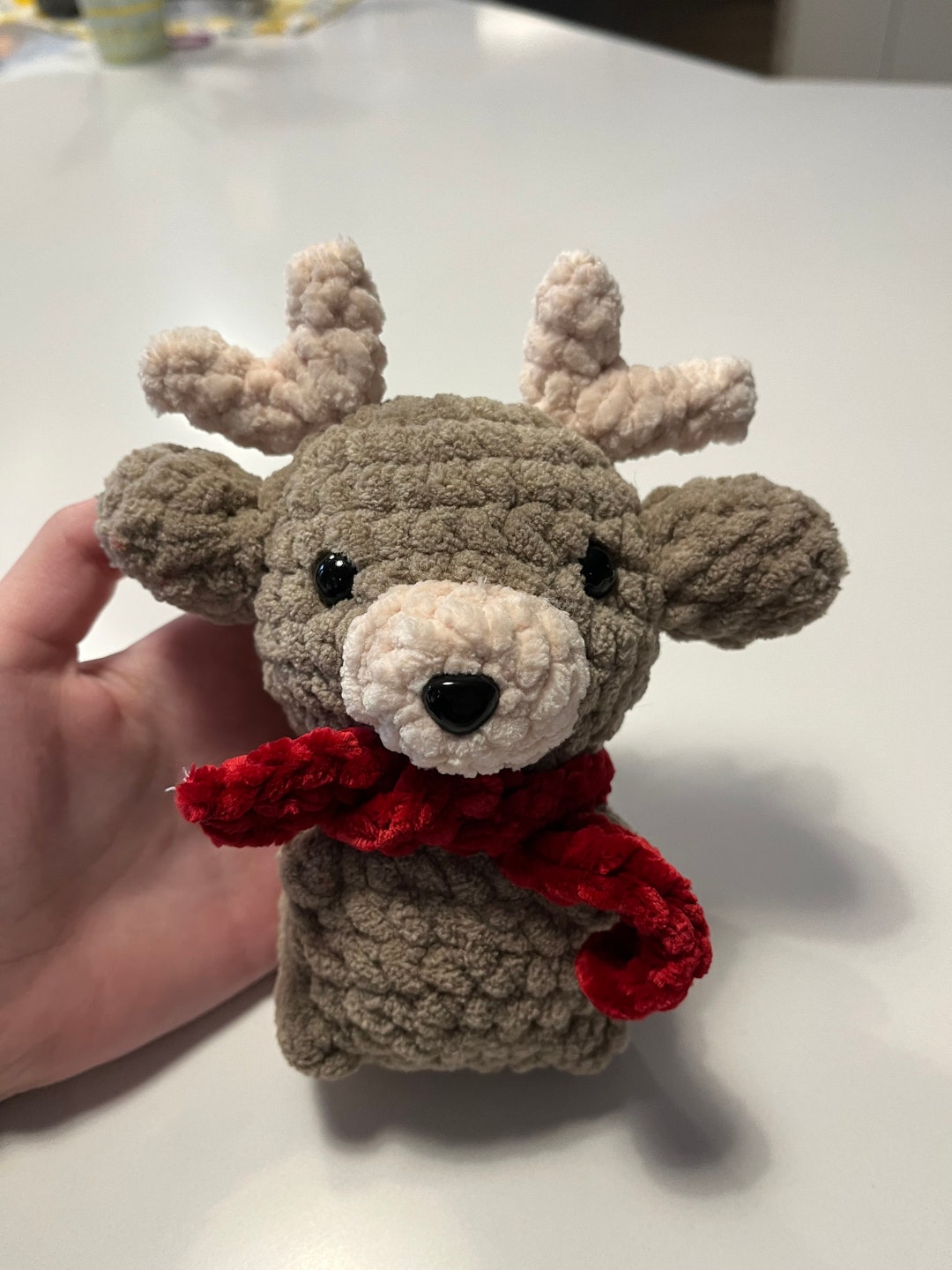 Handmade Crochet Reindeer – Christmas Crochet Animal Toy, Santa Edition