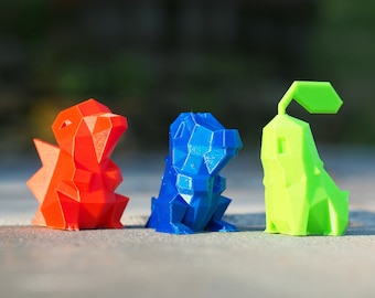 Jotho första partner Pokémon | låg poly 3D-utskrift | Cyndaquil | Totodile | Chikorita |