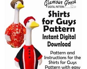 Digital Goose Clothes Pattern: SHIRTS for GUYS Instant Digital Download
