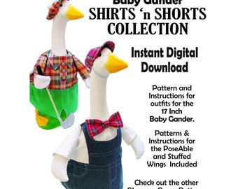 Digital Baby Porch Goose Clothes Pattern. For 17" Plastic Goose. Instant Download.