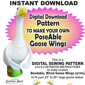Digital Porch Goose Wings Pattern, Digital Download, PoseAble Wings Pattern