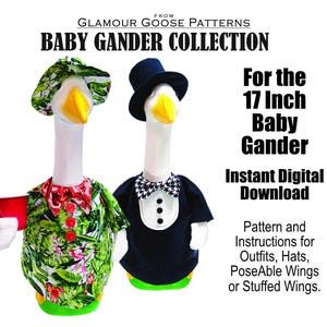 Digitales Baby Gander Gans Kleidung Schnittmuster. Für 17&quot; Kunststoffgans. Sofortiger Download.