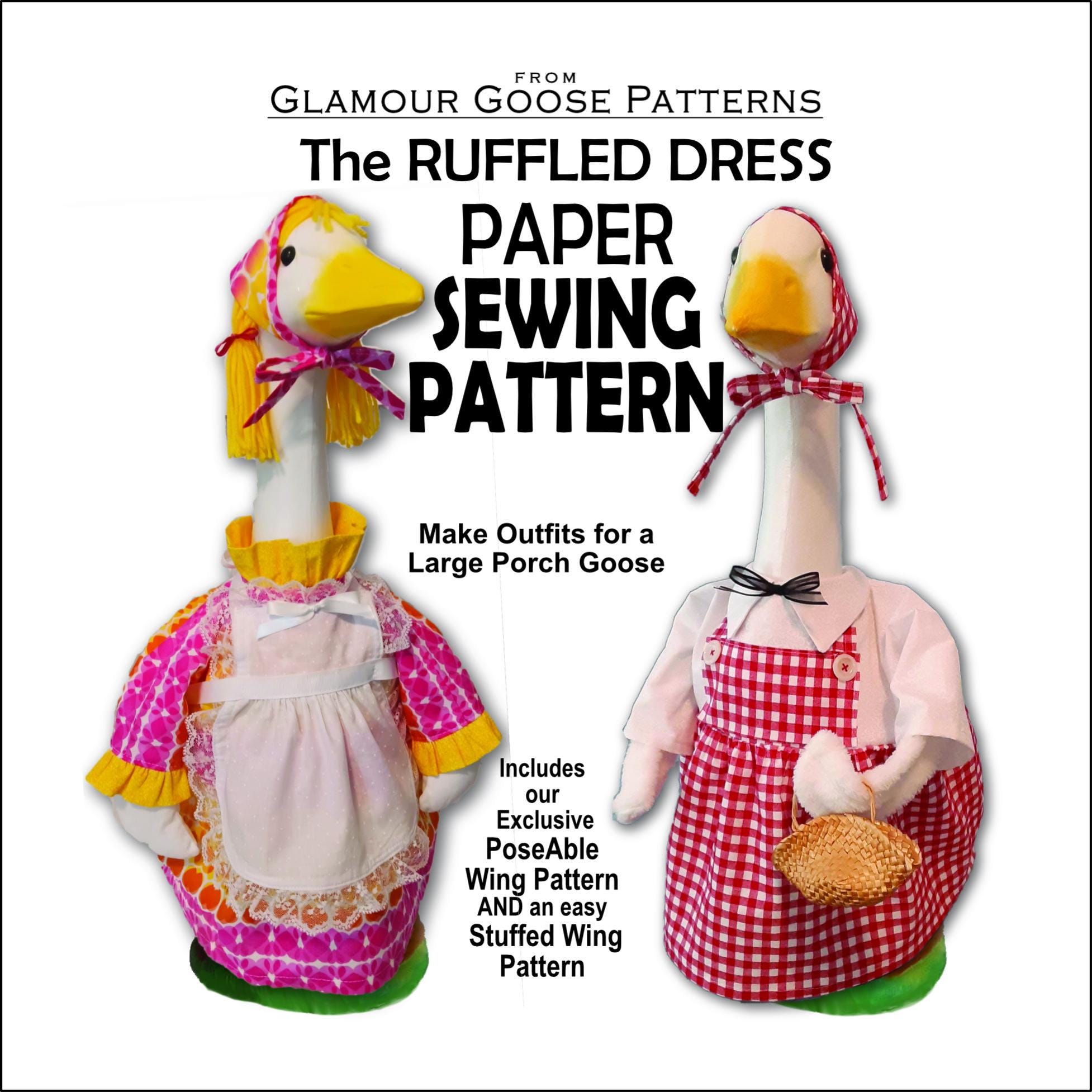 Goose Outfits Pattern for RUFFLED DRESS and Accessories. With Poseable ...