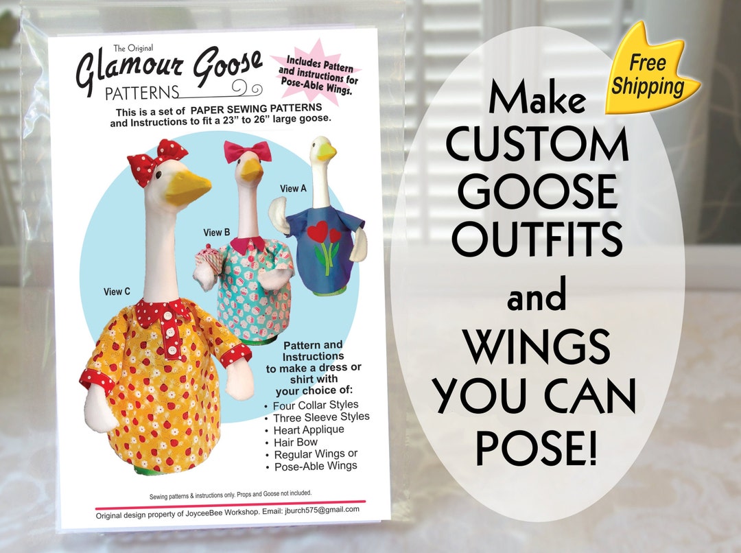 Lawn Goose Clothes Pattern for SHIRT DRESS & Poseable Wings Etsy