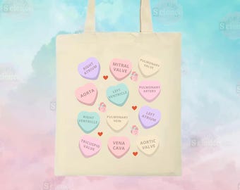Love Hearts Anatomical Tote Bag