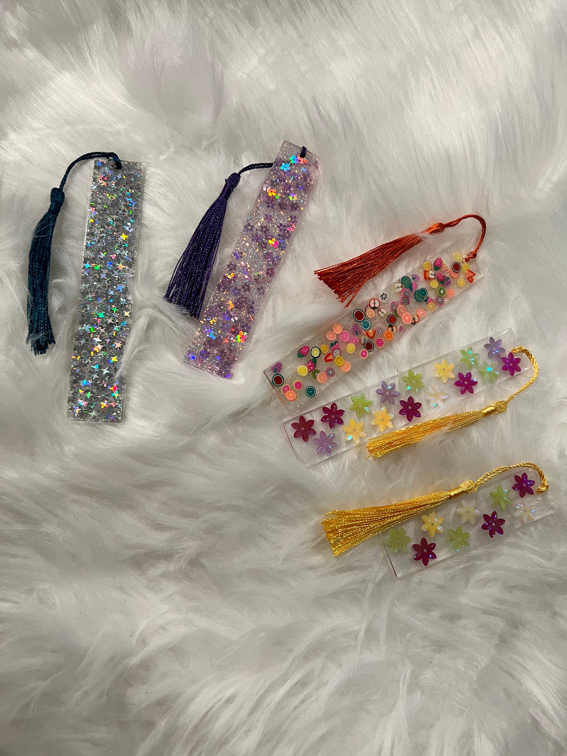 Handmade Custom Glitter Resin Bookmarks - Etsy