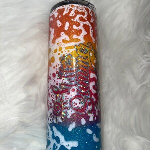 Hello summer glitter ombré tumbler, summer tumbler, Rainbow tumbler