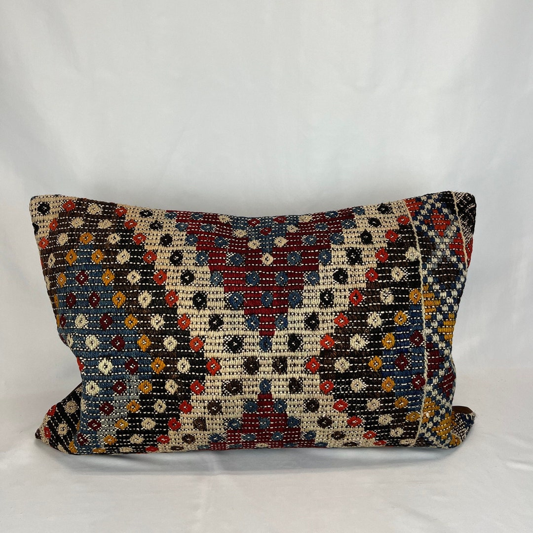 Turkish Kilim Pillow, 20 X 28 Pillow, Oushak Pillow, Lumbar Pillow