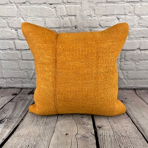 Orange 20 x 20 Hemp Pillow , Hemp Cushion , Hemp Pillow , Hemp Pillows , Turkish Pillow , Natural Hemp , Hemp Cushion Cover , Organic Pillow