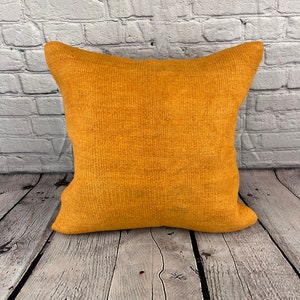 Orange 20 x 20 Hemp Pillow , Hemp Cushion , Hemp Pillow , Hemp Pillows , Turkish Pillow , Natural Hemp , Hemp Cushion Cover , Organic Pillow