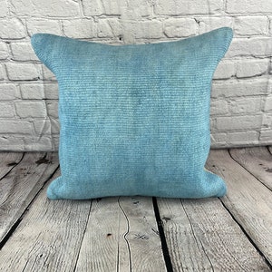 Blue 20 x 20 Hemp Pillow , Hemp Cushion , Hemp Pillow , Hemp Pillows , Turkish Pillow , Natural Hemp , Hemp Cushion Cover , Organic Pillow