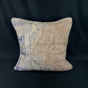 Turkish Rug Pillow, 20 x 20 Pillow, Oushak Pillow, Lumbar Pillow, Rug Cushion Cover, Organic Pillow Cover, Turkish Pillow, Throw Pillow