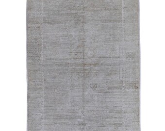 5x8 Vintage Turkish Rug Beige Blue Oriental Rug