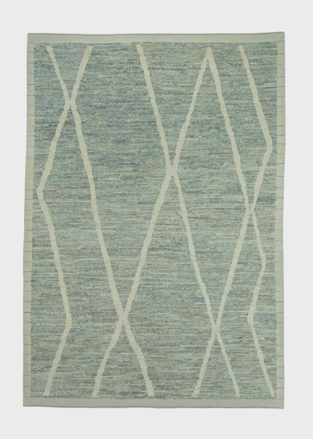 Turkish Tulu Rug – 7x11 Handwoven Wool Rug in Beige & Blue Design - Etsy