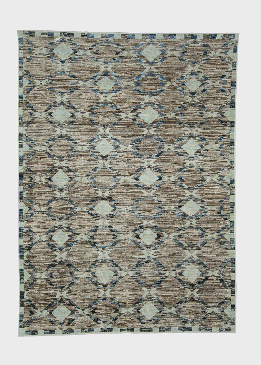 Turkish Oushak Rug – 10x14 Handwoven Wool Rug in Brown & Beige Design ...
