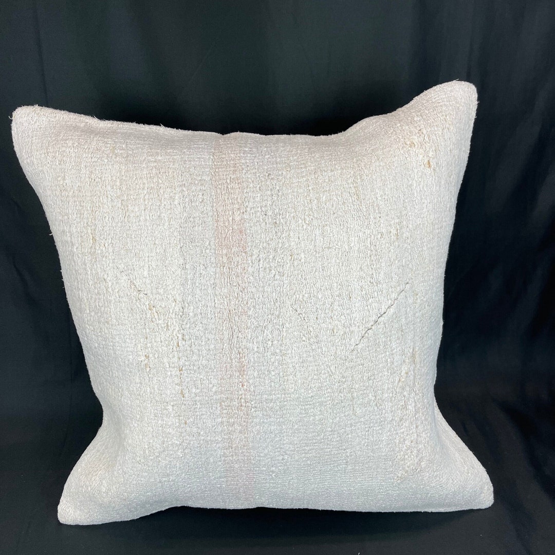 Beige 20 X 20 Hemp Pillow , Hemp Cushion , Hemp Pillow , Hemp Pillows , Turkish Pillow , Natural