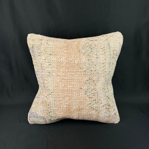 Turkish Rug Pillow, 20 x 20 Pillow, Oushak Pillow, Lumbar Pillow, Rug Cushion Cover, Organic Pillow Cover, Turkish Pillow, Throw Pillow