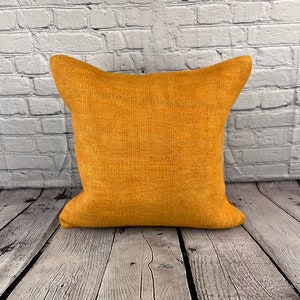 Orange 20 x 20 Hemp Pillow , Hemp Cushion , Hemp Pillow , Hemp Pillows , Turkish Pillow , Natural Hemp , Hemp Cushion Cover , Organic Pillow