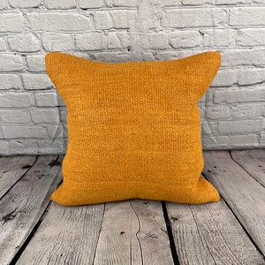 Orange 20 x 20 Hemp Pillow , Hemp Cushion , Hemp Pillow , Hemp Pillows , Turkish Pillow , Natural Hemp , Hemp Cushion Cover , Organic Pillow