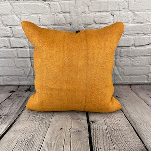 Orange 20 x 20 Hemp Pillow , Hemp Cushion , Hemp Pillow , Hemp Pillows , Turkish Pillow , Natural Hemp , Hemp Cushion Cover , Organic Pillow