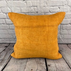 Orange 20 x 20 Hemp Pillow , Hemp Cushion , Hemp Pillow , Hemp Pillows , Turkish Pillow , Natural Hemp , Hemp Cushion Cover , Organic Pillow