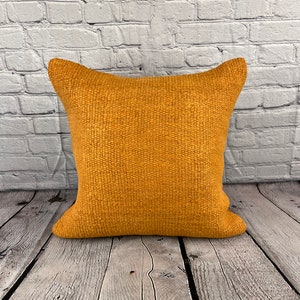 Orange 20 x 20 Hemp Pillow , Hemp Cushion , Hemp Pillow , Hemp Pillows , Turkish Pillow , Natural Hemp , Hemp Cushion Cover , Organic Pillow