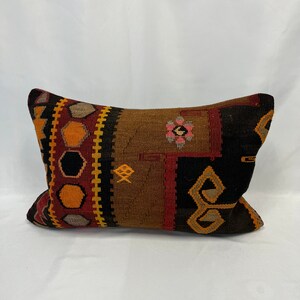 Turkish Kilim Pillow, 16 x 24 Pillow, Oushak Pillow, Lumbar Pillow, Kilim Cushion Cover, Organic Pillow Cover, Turkish Pillow, Throw Pillow