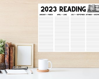2023 Minimal Reading Tracker Poster