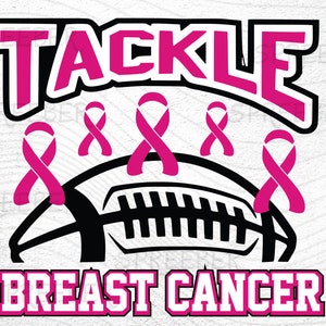 Tackle breast cancer svg, Breast cancer football svg, cancer awareness svg, ovarian cancer svg, Cancer Ribbon svg file for Cricut Silhouette