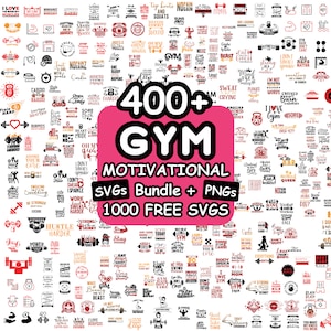 Pakiet Gym Svg, Pakiet Workout Svg, Pakiet Motywacyjnych Cytatów Svg, Fitness Svg, Plik Cięcia Siłowni, Inspirujący Svg, Siłownia Cricut, Clipart Siłowni