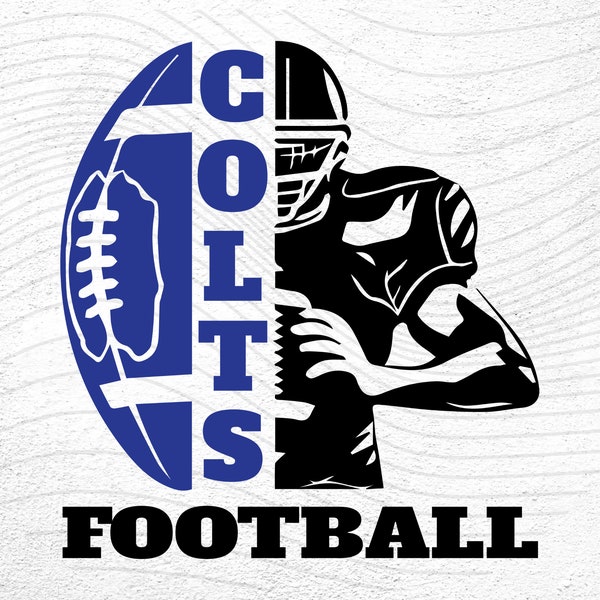 Colts Football svg png, American football svg Colts Fan SVG, Distressed Football Half Player svg Colts Team svg png Football Player svg