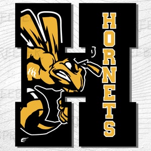 Logo Hornet svg, Hornets SVG, Football SVG, Projekt koszulki Hornets Hornets Football Svg Cricut SVG Pliki do cięcia school pride svg Sylwetka