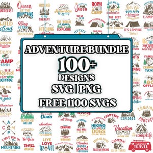 Adventure bundle svg | tree svg | camping svg | nature svg | mountain svg | travel svg | Mountain Design | hiking svg | wanderlust svg