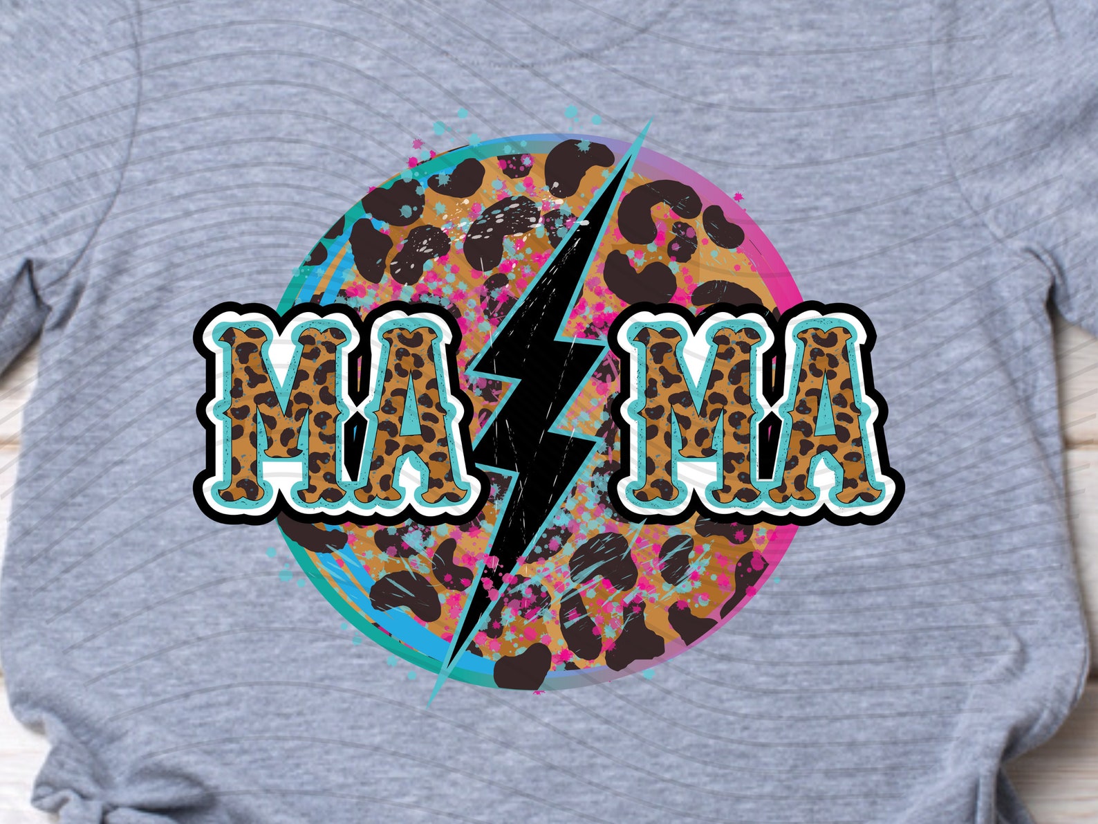 Mama Lightning Bolt Leopard Cheetah Print Png Sublimation Design, Rock ...