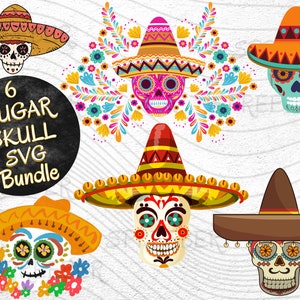 Bright Sugar Skull SVG Bundle, mexikanischen Schädel SVG Bundle, Tag der Toten svg, Sugar Skull SVG, Halloween Schädel svg Clipart Cinco de Mayo svg
