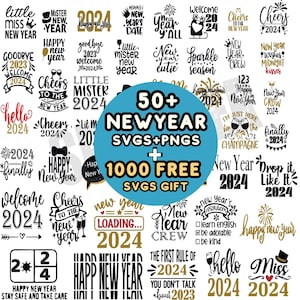 Pakiet SVG na Nowy Rok Szczęśliwego Nowego Roku 2024 Pakiet SVG Szczęśliwego Nowego Roku 2024 png Cześć 2024 svg Żegnaj 2023 Witaj 2024 svg Cytaty noworoczne svg