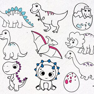 Dinosaurio SVG, paquete de dinosaurios svg, imágenes prediseñadas de dinosaurios, T-Rex SVG, archivos de corte de dinosaurio, lindo dinosaurio png, imágenes prediseñadas de dinosaurio bebé, dino, triceratops